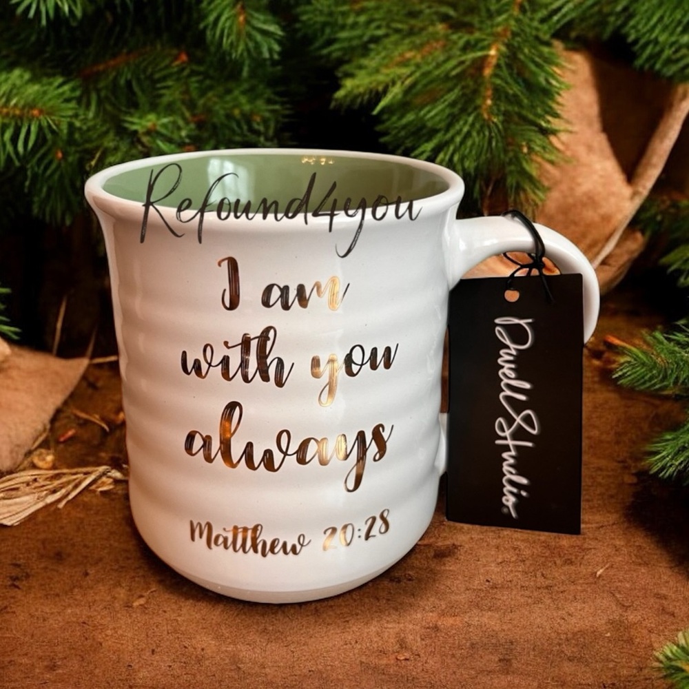 Dwell Studio - ‘3/$48 - I am with you - green’ Ceramic mug. NWT. Firm!